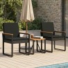 Ensemble de meubles d'extérieur 3 pcs Noir polyrotin 639448639448