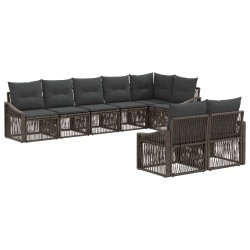 Ensemble de canapé de jardin 8 pcs Gris polyrotin 639449639449