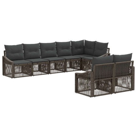 Ensemble de canapé de jardin 8 pcs Gris polyrotin 639449639449