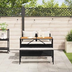 Ensemble de salle à manger de jardin 3 pcs avec coussins noir résine tressée 639453639453