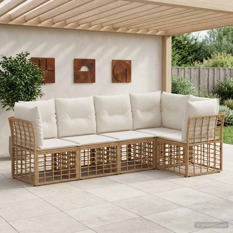 Ensemble de canapés d'extérieur Naturel Polyester 639457639457