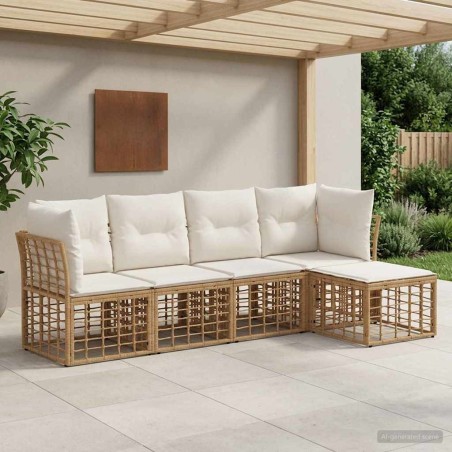 Ensemble de canapés d'extérieur Naturel Polyester 639458639458
