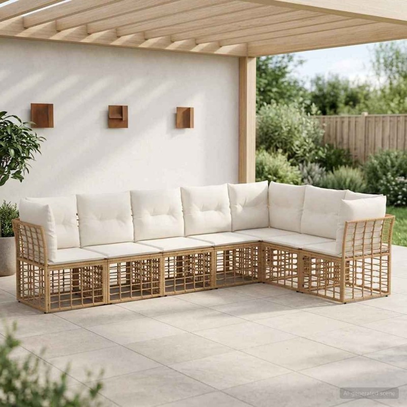 Ensemble de canapés d'extérieur Naturel Polyester 639459639459