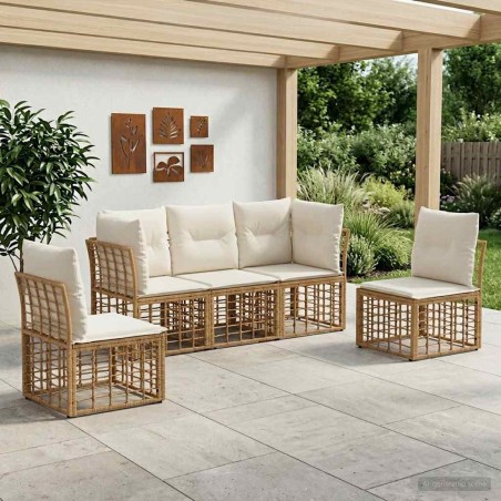 Ensemble de canapés d'extérieur Naturel Polyester 639460639460