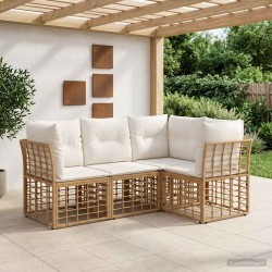 Ensemble de canapés d'extérieur Naturel Polyester 639462639462