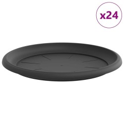 Plateau à fleurs rond 24 pcs Noir Ø 27 x 2,5 cm Plastique 639463639463