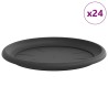 Plateau à fleurs rond 24 pcs Noir Ø 27 x 2,5 cm Plastique 639463639463