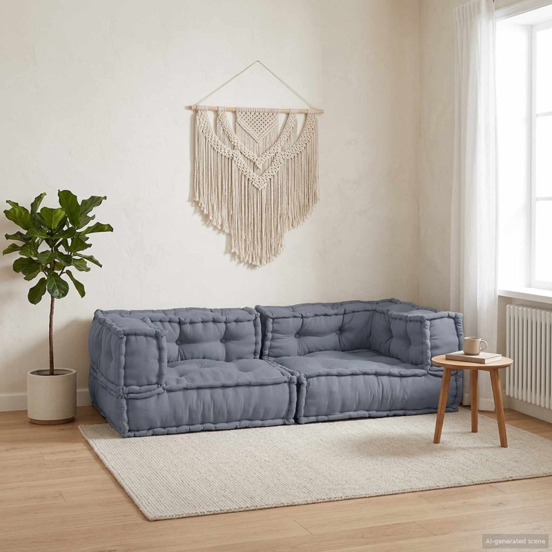 Unité de canapé modulaire 3 pcs Gris 140 x 70 x 36 cm Tissu 639465639465