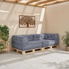 Unité de canapé modulaire 3 pcs Gris 140 x 70 x 36 cm Tissu 639465639465