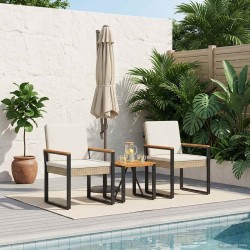 Ensemble de meubles d'extérieur 3 pcs Beige et blanc crème 639469639469