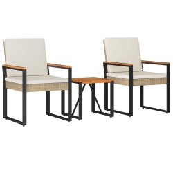 Ensemble de meubles d'extérieur 3 pcs Beige et blanc crème 639469639469