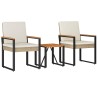 Ensemble de meubles d'extérieur 3 pcs Beige et blanc crème 639469639469