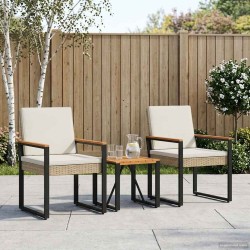 Ensemble de meubles d'extérieur 3 pcs Beige et blanc crème 639469639469
