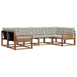 Ensemble de canapés d'extérieur 6 pcs Gris Naturel et Clair 639481639481