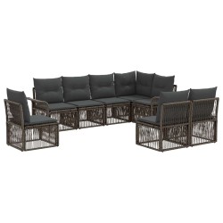 Ensemble de canapé de jardin 8 pcs Gris polyrotin 639484639484