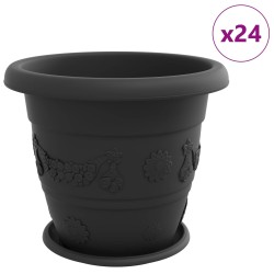 Pots de plantes 24 pcs Noir Ø 39 x 32 cm Plastique 639485639485