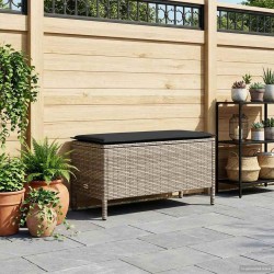 Pouf de Jardin Gris et Gris foncé 80 x 38 x 45 cm Rotin PE 639486639486
