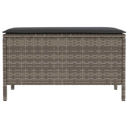 Pouf de Jardin Gris et Gris foncé 80 x 38 x 45 cm Rotin PE 639486639486