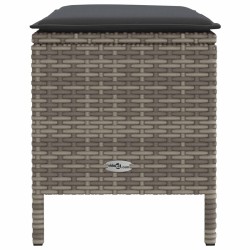 Pouf de Jardin Gris et Gris foncé 80 x 38 x 45 cm Rotin PE 639486639486