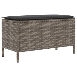 Pouf de Jardin Gris et Gris foncé 80 x 38 x 45 cm Rotin PE 639486639486