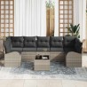 Ensemble de canapé de jardin 8 pcs Gris clair et gris foncé 639488639488