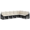 Ensemble de canapé de jardin 7 pcs Noir polyrotin 639492639492
