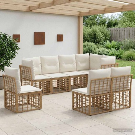 Ensemble de canapés d'extérieur Naturel Polyester 639494639494