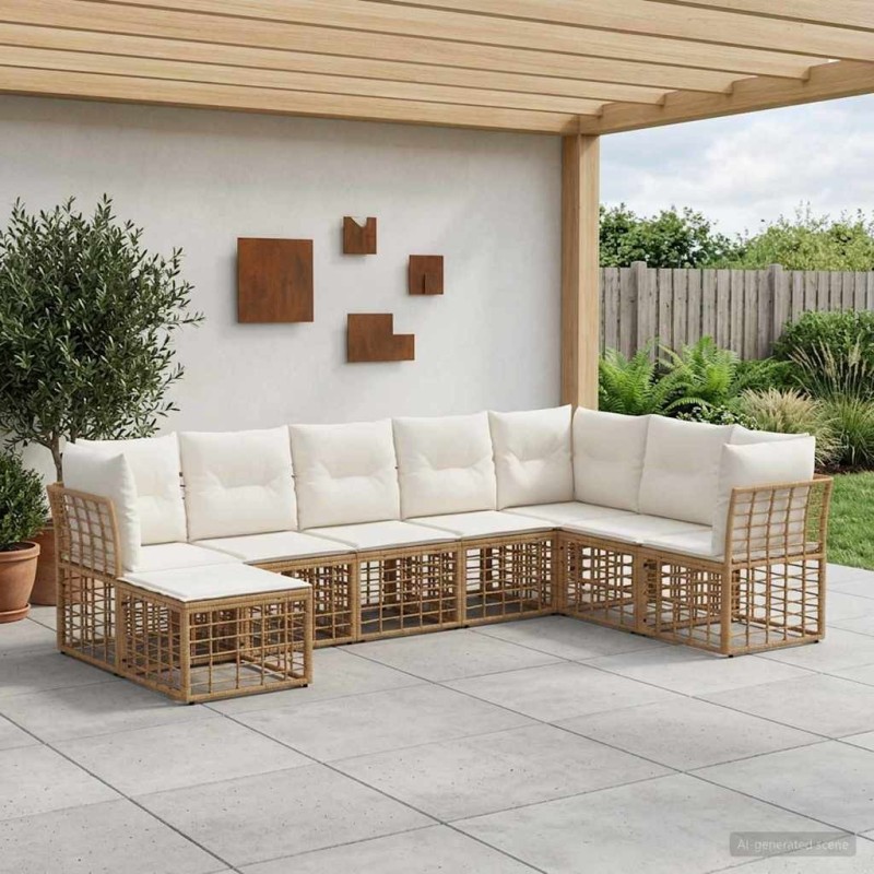 Ensemble de canapés d'extérieur Naturel Polyester 639495639495