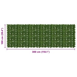 Écran de balcon avec feuilles Vert 300 x 100 cm 639513639513