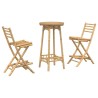 Ensemble de bar d'extérieur pliable en bambou 3 pcs 639523639523