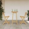 Ensemble de bar d'extérieur pliable en bambou 3 pcs 639523639523