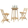 Ensemble de bar d'extérieur pliable en bambou 3 pcs 639523639523