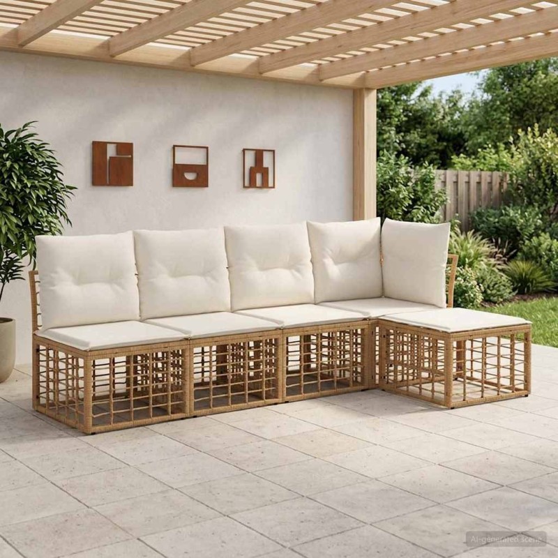 Ensemble de canapés d'extérieur Naturel Polyester 639534639534