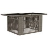 Table de Jardin Gris 100 x 55 x 37 cm Rattan PE et Verre 639537639537