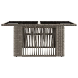 Table de Jardin Gris 100 x 55 x 37 cm Rattan PE et Verre 639537639537