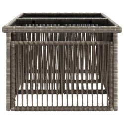 Table de Jardin Gris 100 x 55 x 37 cm Rattan PE et Verre 639537639537
