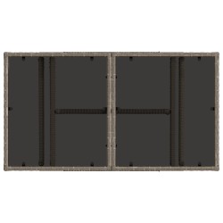 Table de Jardin Gris 100 x 55 x 37 cm Rattan PE et Verre 639537639537
