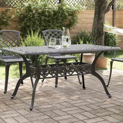 Table de jardin noir 150x90x72 cm aluminium coulé 639539639539