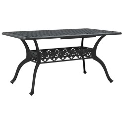 Table de jardin noir 150x90x72 cm aluminium coulé 639539639539
