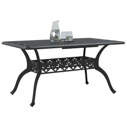 Table de jardin noir 150x90x72 cm aluminium coulé 639539639539