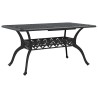 Table de jardin noir 150x90x72 cm aluminium coulé 639539639539