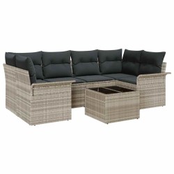 Ensemble de canapé de jardin 7 pcs Gris clair et gris foncé 639540639540