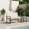 Banc extérieur Beige et blanc crème 107 x 61 x 80 cm polyrotin 639564639564