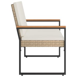 Banc extérieur Beige et blanc crème 107 x 61 x 80 cm polyrotin 639564639564