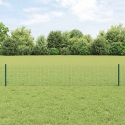 Clôture en fil soudé avec poteaux 10 x 0,4 m Vert Maille 639566639566