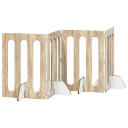 Clôture pliable pour animaux 4 pcs Chêne Sonoma 639578639578