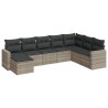 Salon de jardin 8 pcs avec coussins gris clair résine tressée 639585639585