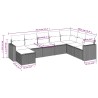 Salon de jardin 8 pcs avec coussins gris clair résine tressée 639585639585