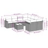 Salon de jardin 9 pcs avec coussins gris clair résine tressée 639586639586