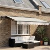 Cadre de store manuel avec LEDs Gris clair et blanc 2,5 x 2 m 639591639591